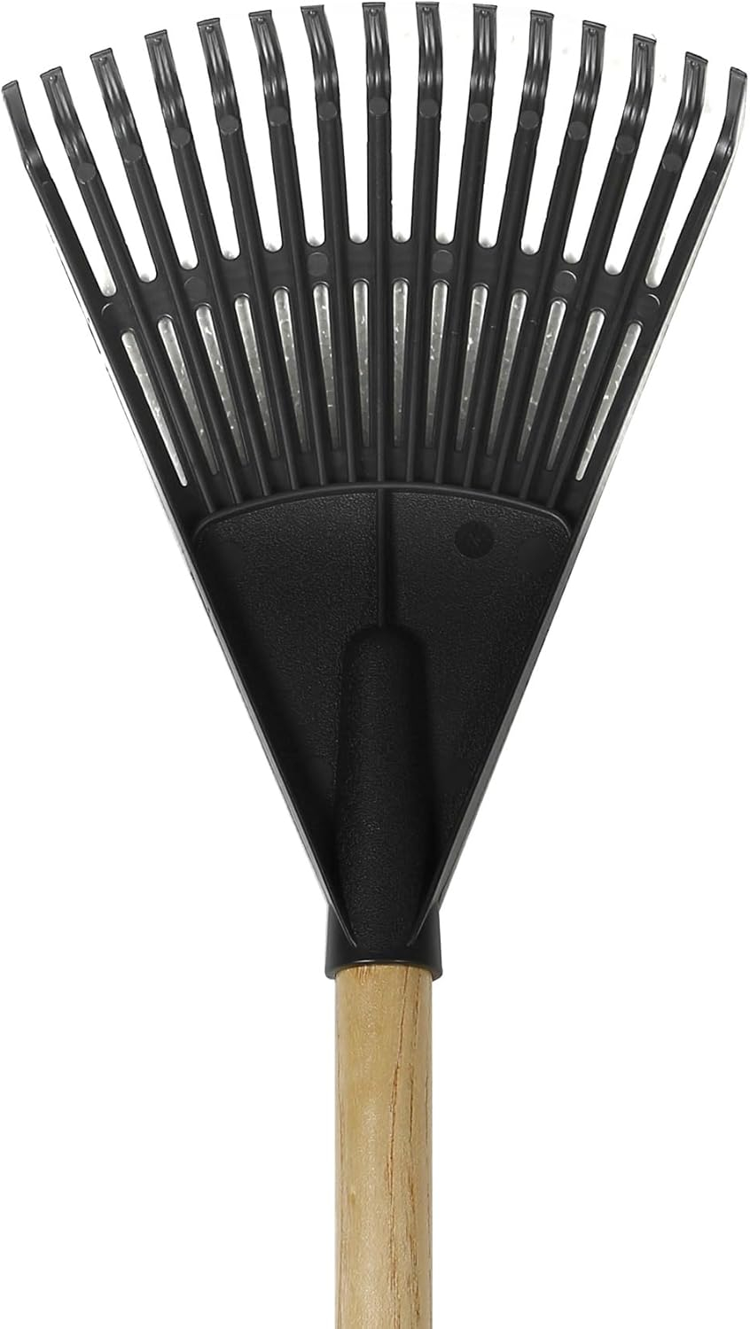 69ecdd92962a4f2a93670167703e0e8a848f8e717dffc4804ed94.jpg 8-inch Wooden-Handled Polyester Shrub and Leaf rake