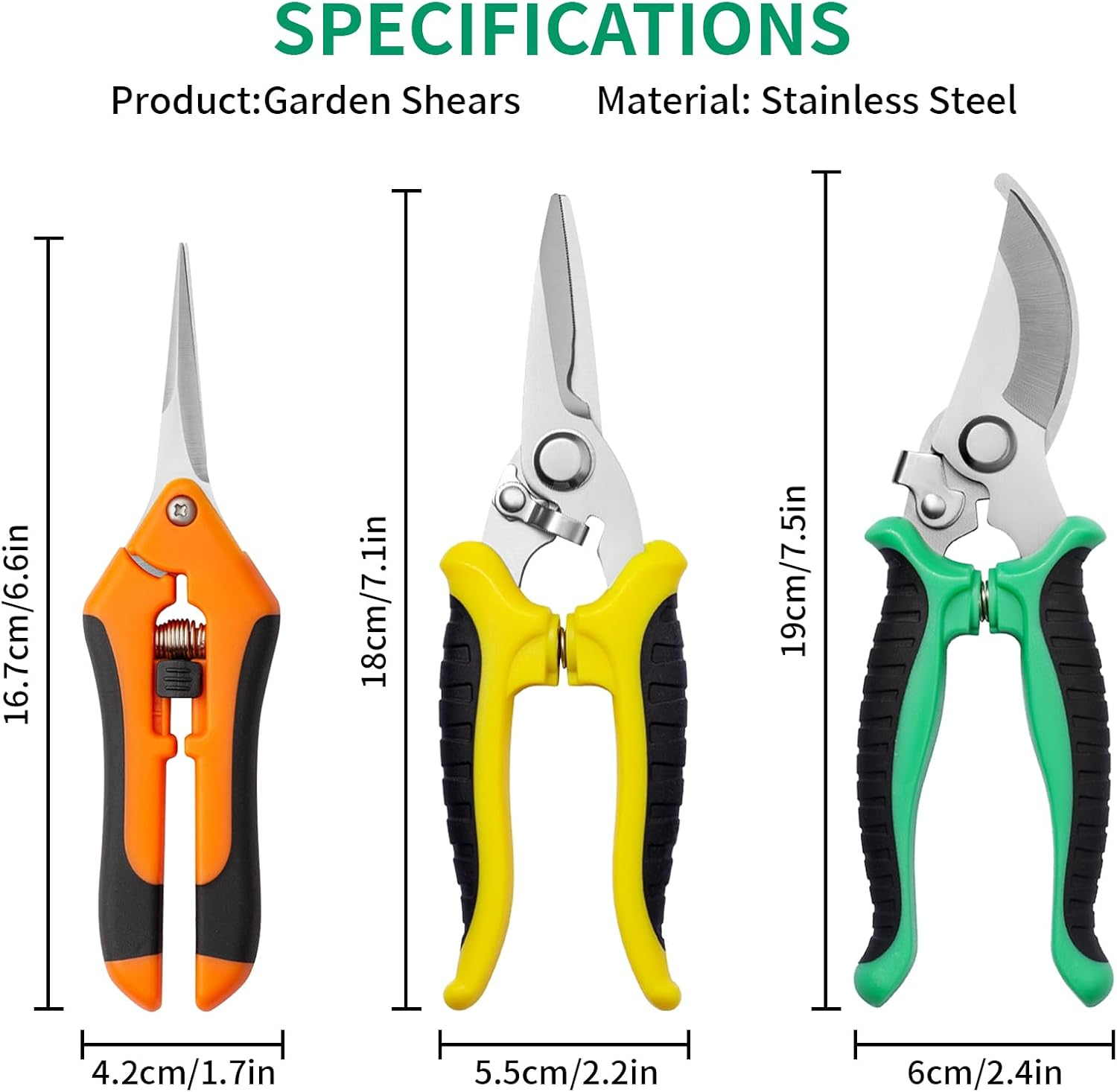 69ee28094becf02e3ecf539b09f8b437c8438f77ed6b51efd724a.jpg Garden Pruning Shears 3 Pack Gardening Shears Garden Scissors Stainless Steel Plant Flower Scissors Clippers Pruning Shears tijeras de jardinería