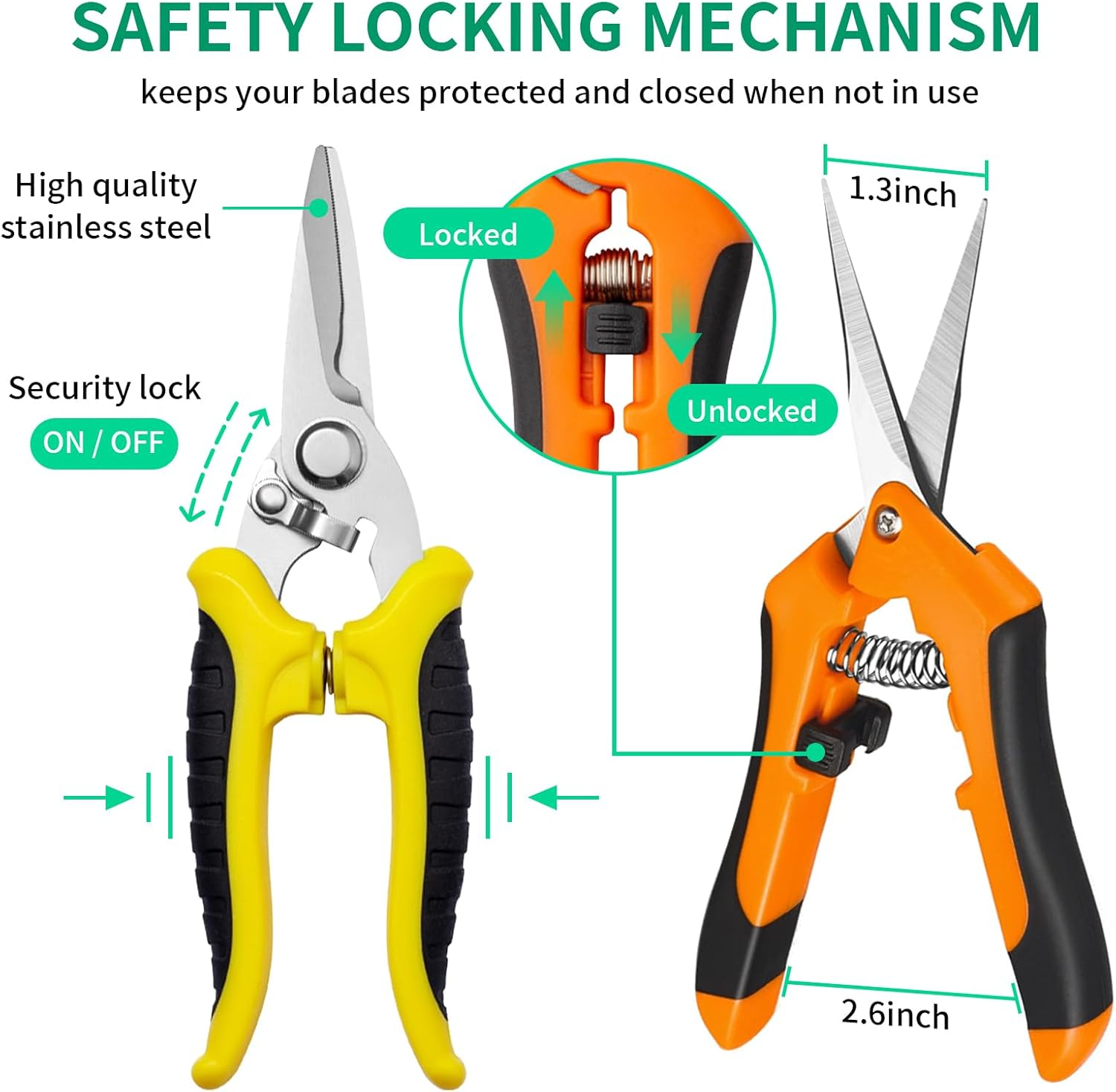 69ee2809d2066ade335931031b3360d99d0f1508f973acc00cfd5.jpg Garden Pruning Shears 3 Pack Gardening Shears Garden Scissors Stainless Steel Plant Flower Scissors Clippers Pruning Shears tijeras de jardinería