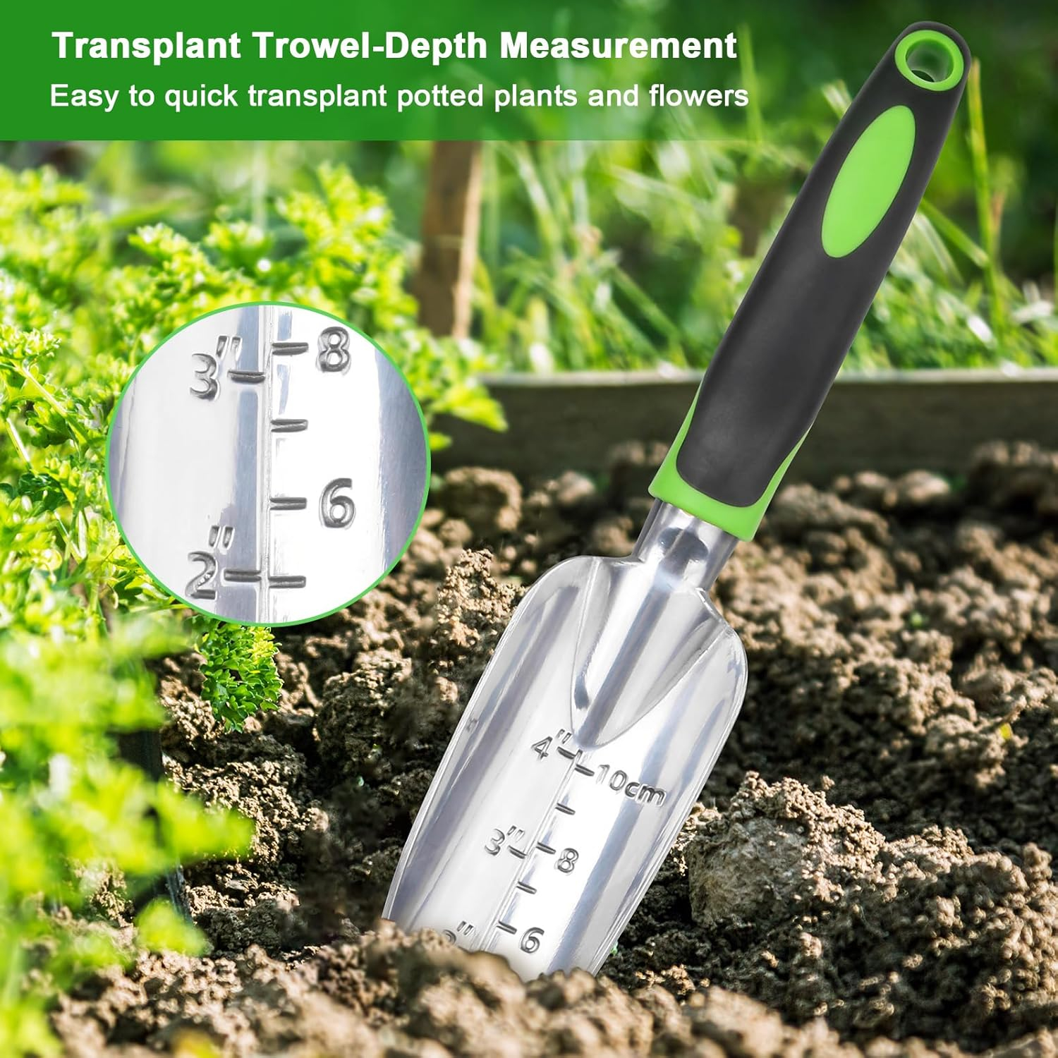 69ee2844dd5407d79f7204007d062823dcef145a1e697311ac528.jpg Garden Tools Set, 3 Pack Heavy Duty Gardening Tools Set Include Garden Shovel, Transplant Trowel and Hand Rake with Ergonomic Non-Slip Handle, Aluminum Alloy Lawn and Garden Hand Tools for Planting