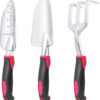69ee284568e6b11ff0aa15676e1217d4dc801f54ef0f47ed2fd61.jpg Garden Tools Set, 3 Pack Heavy Duty Gardening Tools Set Include Garden Shovel, Transplant Trowel and Hand Rake with Ergonomic Non-Slip Handle, Aluminum Alloy Lawn and Garden Hand Tools for Planting
