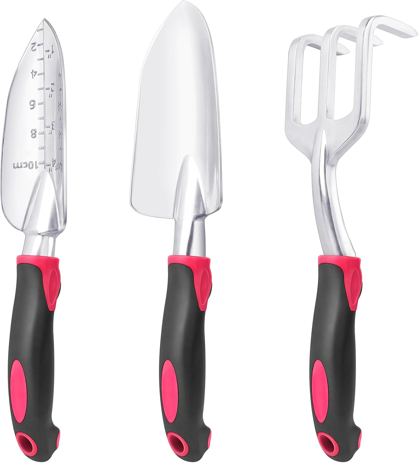 69ee284568e6b11ff0aa15676e1217d4dc801f54ef0f47ed2fd61.jpg Garden Tools Set, 3 Pack Heavy Duty Gardening Tools Set Include Garden Shovel, Transplant Trowel and Hand Rake with Ergonomic Non-Slip Handle, Aluminum Alloy Lawn and Garden Hand Tools for Planting