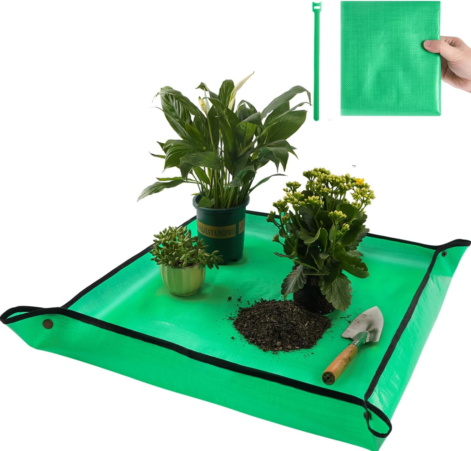 69ee29186dd3a20f021073bf719fbebc03cf2fd7302002cb62776.jpg Repotting Mat for Indoor Plant Transplanting Control Mess, 26.8"X26.8" Waterproof Succulent Potting Mat Square Planting Tray Soil Change Mat Gardening Gifts for Plant Lovers