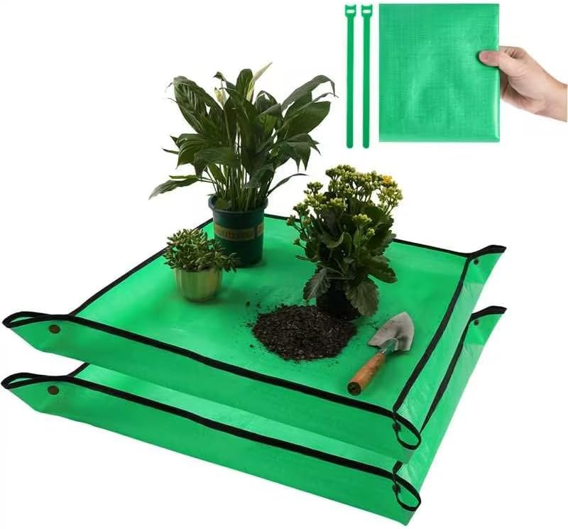 69ee2919d42637c855899195664760a910fd9b862517dc4db3760.jpg Repotting Mat for Indoor Plant Transplanting Control Mess, 26.8"X26.8" Waterproof Succulent Potting Mat Square Planting Tray Soil Change Mat Gardening Gifts for Plant Lovers