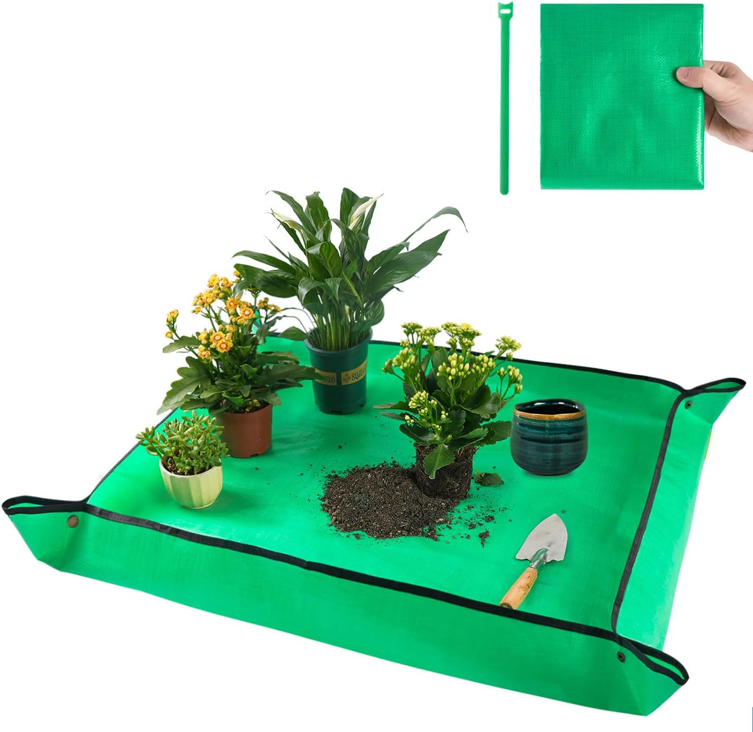 69ee291a499c50e0570de2fd199b14d95c29503fe6de2b59bca82.jpg Repotting Mat for Indoor Plant Transplanting Control Mess, 26.8"X26.8" Waterproof Succulent Potting Mat Square Planting Tray Soil Change Mat Gardening Gifts for Plant Lovers