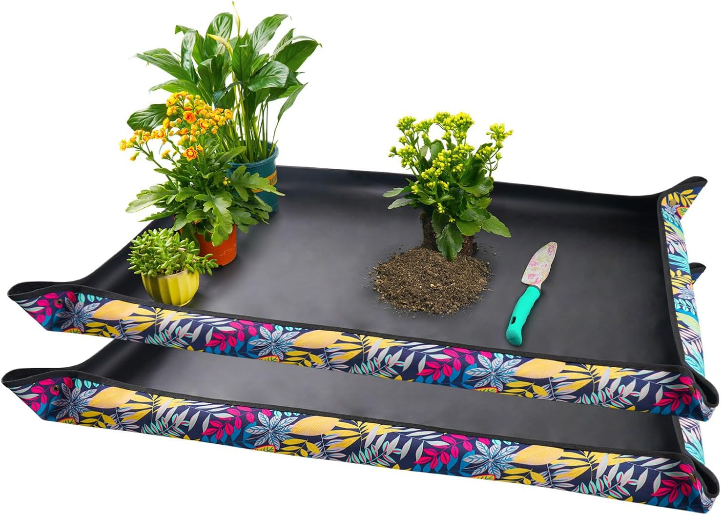 69ee291acb3ac0689f5ba197dd27c6fe7a4dbeafa83164fe8daa3.jpg Repotting Mat for Indoor Plant Transplanting Control Mess, 26.8"X26.8" Waterproof Succulent Potting Mat Square Planting Tray Soil Change Mat Gardening Gifts for Plant Lovers
