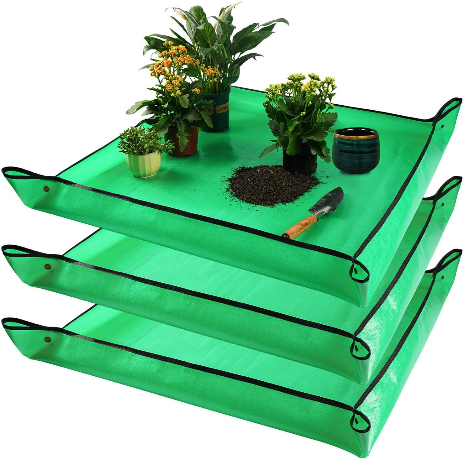 69ee291cf2d7ae00033c396c4dd5d88d3f748f681903435a6c910.jpg Repotting Mat for Indoor Plant Transplanting Control Mess, 26.8"X26.8" Waterproof Succulent Potting Mat Square Planting Tray Soil Change Mat Gardening Gifts for Plant Lovers