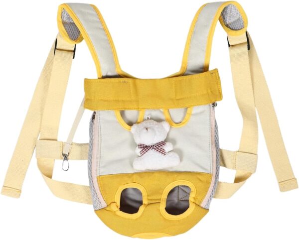6abcb35d80f3fdf37b18bb431b59d2bf2aa0d9b1074b47b54b1d1.jpg Yellow and white canvas front pet carrier